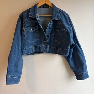 Cropped Blue Denim Jacket